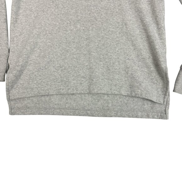 J.Crew Sweatshirt Womens Small Gray Button Shoulder Mock Neck Raglan Fleece - Picture 5 of 10